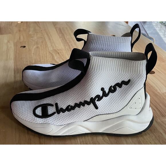 Champion Shoes Sneaker KT Rally Sock Style Slip On Script Spellout Womens 6W - Picture 1 of 7